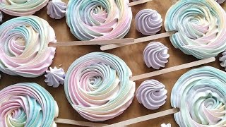 Meringue Pops Colorful meringue lollipops with only 3 ingredients [upl. by Archangel729]