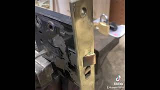 Repairing latch on old mortise locklocksmithlife allockandkeyco stl [upl. by Tnelc]