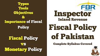 Fiscal Policy of Pakistan Types Tools amp Objectives of Fiscal Policy  Inspector IRS [upl. by Anahsal]