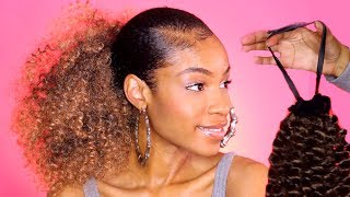 DIY 10 Drawstring Ponytail for Natural Hair [upl. by Twum935]