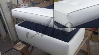 DIY  BENCH WITH STORAGE SPACE SHELLY L  ALO Upholstery [upl. by Siuqcram]