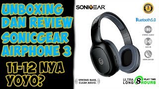 Unboxing dan Review Headset Bluetooth sonicgear Airphone 3 [upl. by Hulburt]