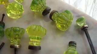 URANIUM VASELINE GLASS CRYSTAL KNOBS DOOR or DRAWER [upl. by Vick]