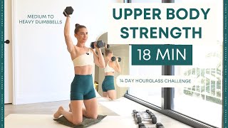 14 DAY HOURGLASS PROGRAM  Upper body strength with dumbbells [upl. by Crystal]