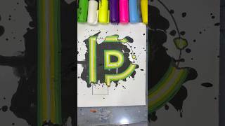 “P” With Neon Lights 😍🌟💫 shortsart shortvideo painting [upl. by Airret]