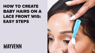 How To Create Baby Hair On A Lace Front Wig East Steps [upl. by Darline]