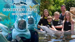 Discovery Cove AllInclusive Orlando Day Resort  SeaVenture  Dolphin Swim Review [upl. by Druci542]