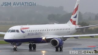 British Airways E190 Stormy Arrival from London City  GLA Spotting  JSM Aviation [upl. by Eirrac]