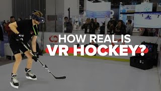 This VR ice hockey setup felt almost like the real thing [upl. by Cila481]