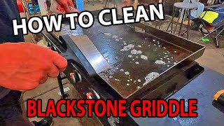 HOW To CLEAN The BLACKSTONE GRIDDLE After a Cooking  Food Removal and Adding Oil [upl. by Piane]