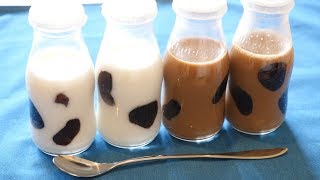 お風呂上がりに。牛柄プリン作り。diy milk pudding [upl. by Dupuis]