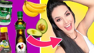 COMO FAZER HIDRATAÇÃO PARA CABELOS SECOS COM BANANA ABACATE ÓLEO DE COCO MEL E AZEITE DE OLIVA [upl. by Anez]