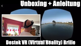 Virtual Reality Virtuelle RealitätVR Brille Headset Destek Unboxing und Anleitung [upl. by Olegnaid]