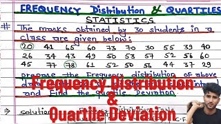 Prepare the Frequency Distribution  Find the Quartile Deviation  Statistics [upl. by Kowal925]