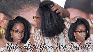 SWANGIN Wrap How I NATURALIZE My Wig Install Textured Hair HD Lace Kinky Straight Bob OMGHerHair [upl. by Else]