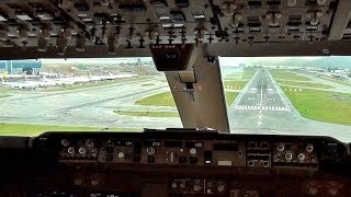 Landing Hong Kong  KLM Boeing 747400F Cockpit View [upl. by Ludie]