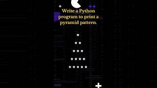 pyramid pattern using pythonInterview questionpython3 coding pythonforbeginners [upl. by Dde]