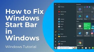 How to Fix Windows Start BarButton in Windows 10 [upl. by Lachman]