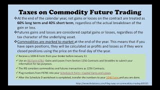 Taxes on Commodity Future Trading [upl. by Silverman]