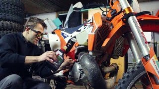 Gearbox Oil Change on KTM EXC 300 [upl. by Alic]