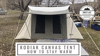 Kodiak Canvas Tent  How to keep warm cold camping with a Mr Heater Buddy TutorialReview [upl. by Htessil]