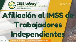 Afiliación al IMSS de trabajadores independientes 2024 [upl. by Atekehs]