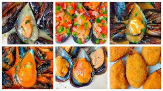 Las 6 MEJORES recetas de MEJILLONES ▶ al vapor tigres a la marinera con tomate a la vinagreta✅ [upl. by Adnilab]