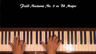 John Field Nocturne No 5 Bb Major Piano Tutorial [upl. by Pernick974]