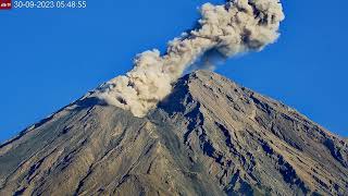 Pyroclastic Flow spotted at Semeru Volcano Sep 30 2023 [upl. by Sinnek]