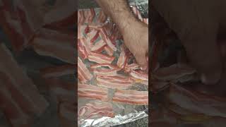 Preparing Bacon in Wood Oven for Buratta [upl. by Ecirtam]