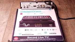 HOW TO SETUP A HD DIGITAL TUNER CONVERTER BOX WITH HDMI OUTPUT REVIEW  Record Live TV [upl. by Gamal]