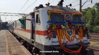 HAPPY 67th BIRTHDAY PASCHIM EXPRESS BRC WAP7 30606 powering 12925 Paschim Express departs from BVI [upl. by Noraf908]