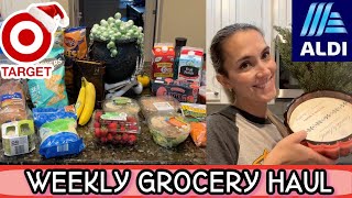 ALDI and Target Christmas NEW Weekly Finds Grocery Haul  Meal Plan With Prices [upl. by Axe145]