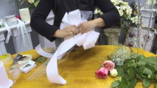 How to Make Pew Bows with Tulle Ribbon and Fresh Flowers [upl. by Hsara]