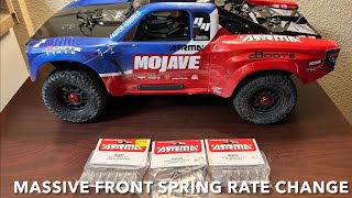 New Arrma Mojave 4S Spring Rate Changes As Mine Failed 10 pack in  Off the shelf springs [upl. by Nohsauq]