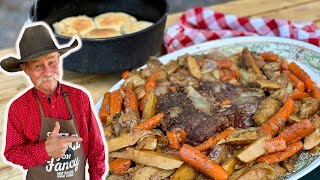 Old Fashioned Pot Roast Like Mama Made with All the Fixins [upl. by Ummersen]