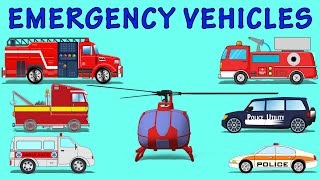 Emergency Vehicles  kids Videos  Learn Vehicles name [upl. by Sibie]