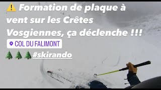 déclenchement plaque à vent  ski Falimont 04 12 23 [upl. by Akitan]