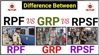 Difference Between RPF GRP and RPSF आरपीएफ जीआरपी और आरपीएससी में क्या अंतर होता है। RPFGRPRPSF [upl. by Nollad]