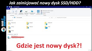 Brak nowego dysku w systemie Jak zainicjować nowy dysk SSDHDD tworzenie partycji  Windows 10 [upl. by Hadihsar235]