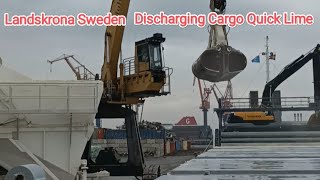 Landskrona Sweden Discharging Cargo Quick Lime [upl. by Nor255]