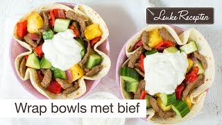 Recept wrap bowls met bief [upl. by Arawaj130]