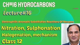 Ch16Lec16 Electrophilic Aromatic Substitution Reactions Of Benzene Class12 Chemistry [upl. by Daisi]