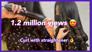 How to do curls with straightener ❤️ [upl. by Kenzie]