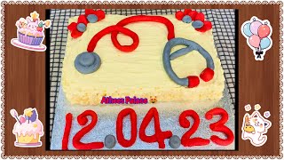 How to make a perfect icing  stethoscope cake pattern  birthday cake  athees palace😻 [upl. by Langer]