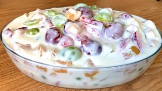 POSTRE ENSALADA DE FRUTAS CREMOSITO Pocos ingredientes [upl. by Noitsuj]