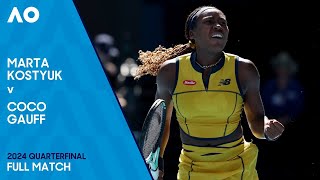 Marta Kostyuk v Coco Gauff Full Match  Australian Open 2024 Quarterfinal [upl. by Ardnalac]