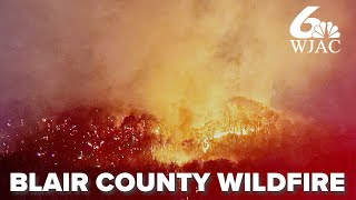 Massive wildfire burns in Blair County Pennsylvania [upl. by Bitthia]