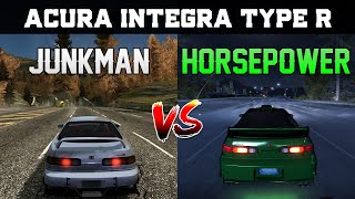 Junkman vs Horsepower  Acura Integra Type R  Need for Speed Most Wanted vs Carbon [upl. by Narmis206]