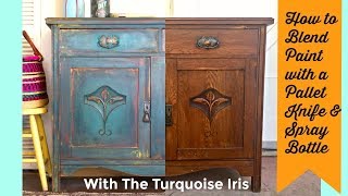 How to Paint and layer Furniture with a pallet knife and water with Dionne from The Turquoise Iris [upl. by Deering192]